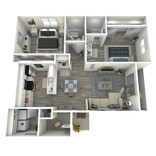 Floor plan 2 Bedroom 2 Bath