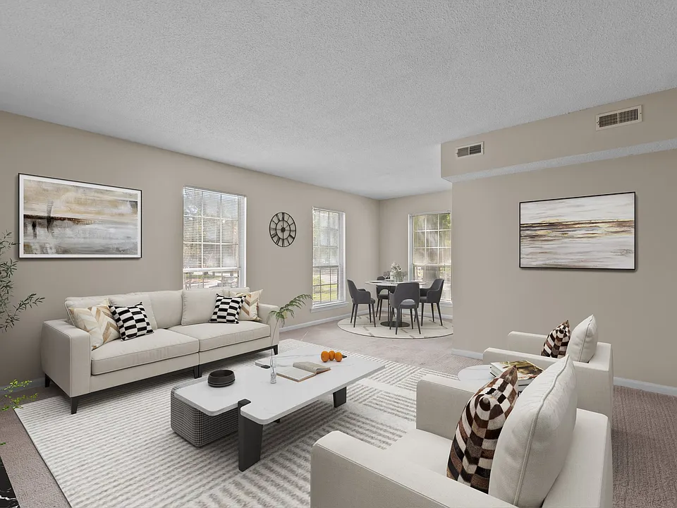 Living Room/Dining Room Area (staged)