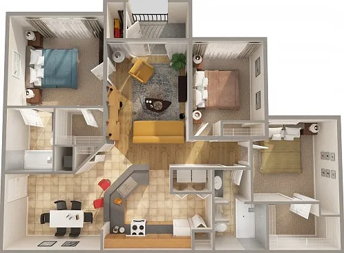 Three Bedroom Three Bedroom