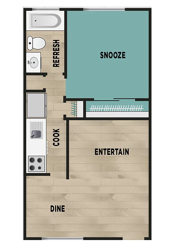 Floor plan One Bedroom A