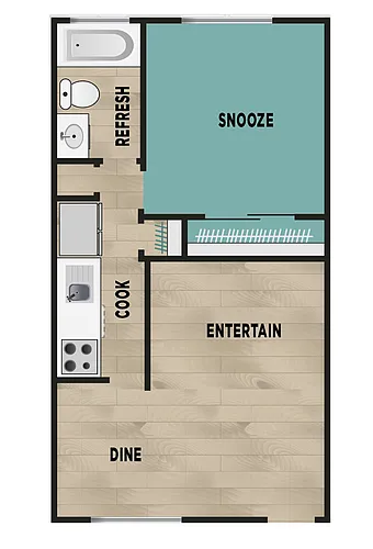 Floor plan One Bedroom A