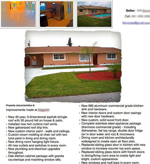 Front, living room, kitchen, pool