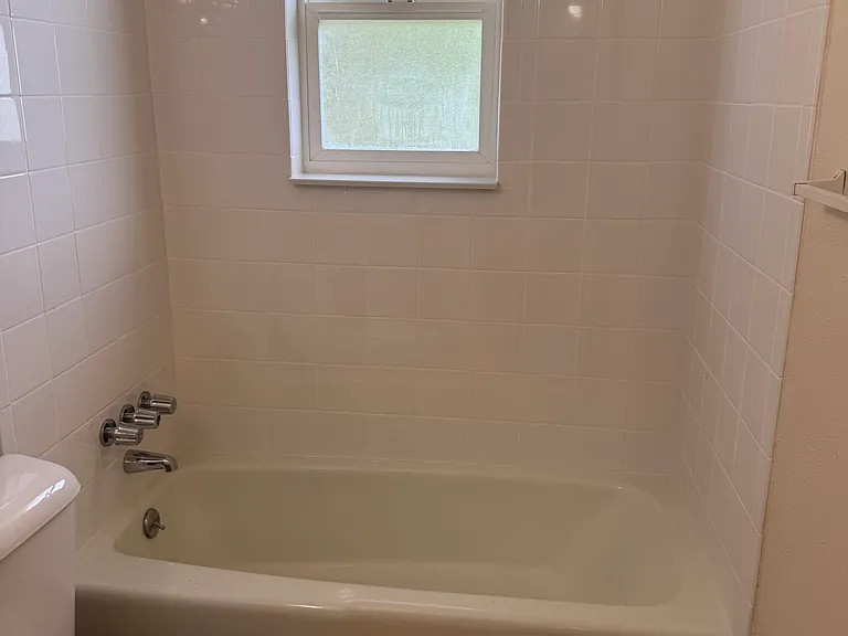 Bathroom with shower tub combo