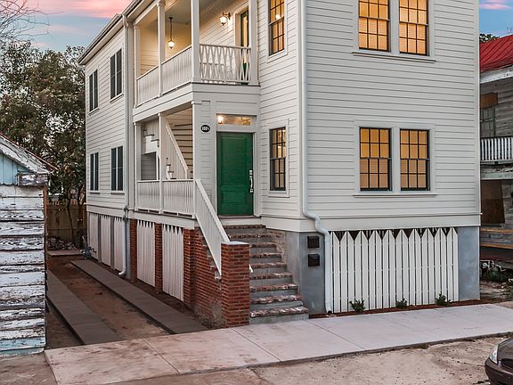 exterior; one apartment down, one up