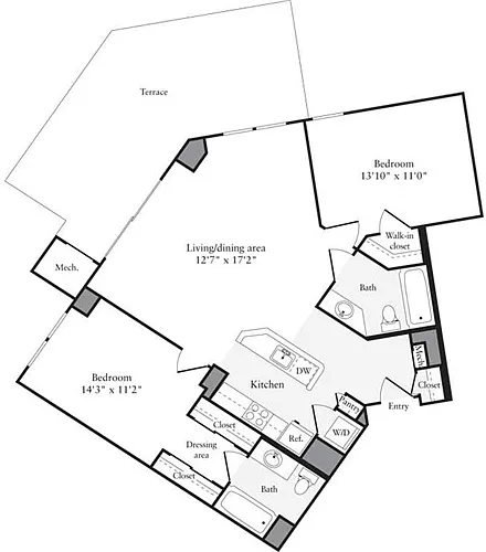 Floor plan 2 Bedrooms G