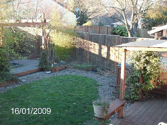 Backyard with stamped concrete