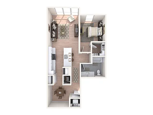 Floor plan 1 Bedroom + Den - A+7