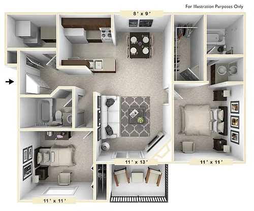 Floor plan The Clydesdale 2 BR 2 BA