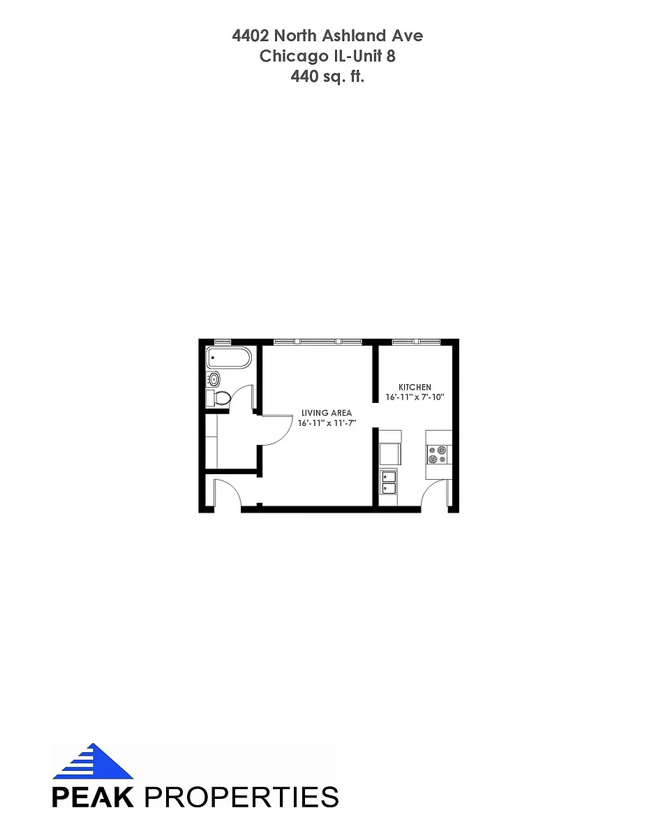 Floor plan Studio Includes Heat