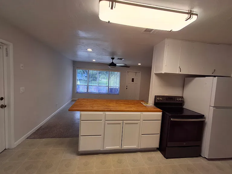 Kitchen facing living room