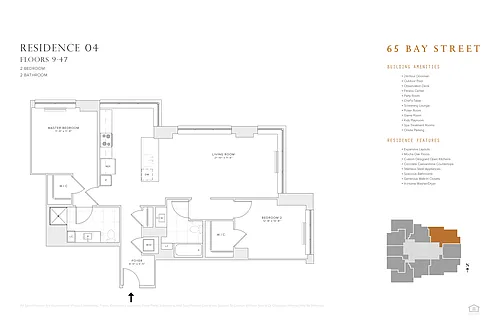 Floor plan 2 BR 2 BA Res 04 & 06: FL 9 - 47