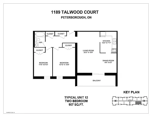 Floor plan 2 Bedroom 2 Bed 1 Bath 3