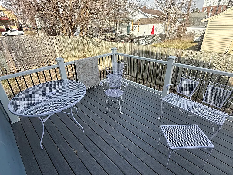 Large new deck area off of the kitchen