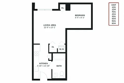 Floor plan Columbia Studio S1r