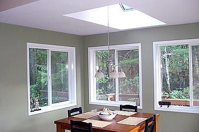 Dining area overlooking the great outdoors.