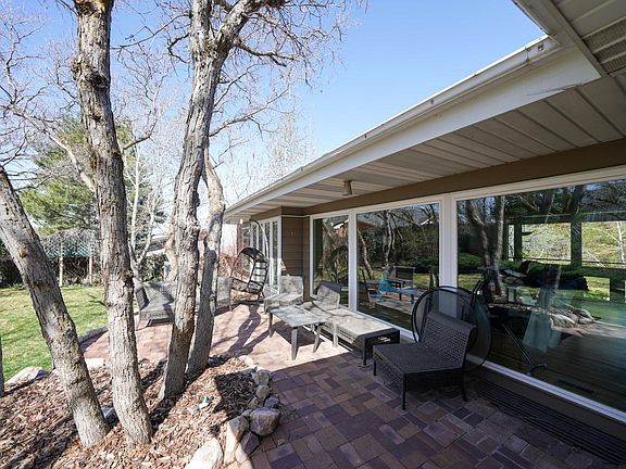 Backyard with summer patio.  