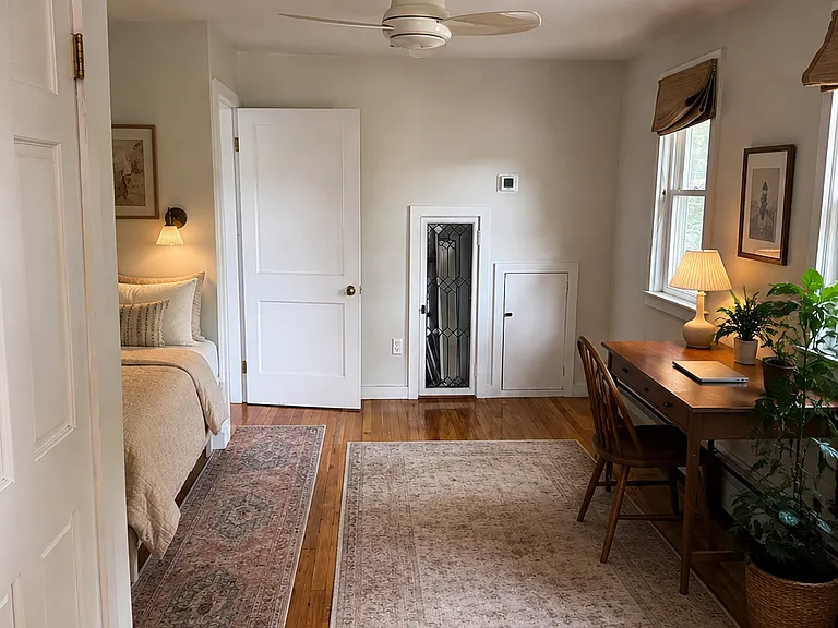 Virtually staged by adding furniture.