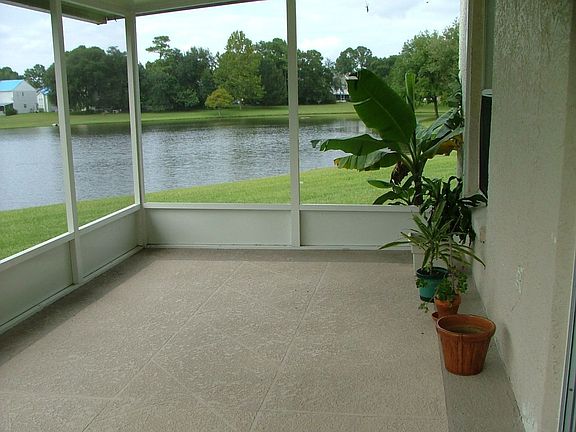 Screened Patio with Pond in view