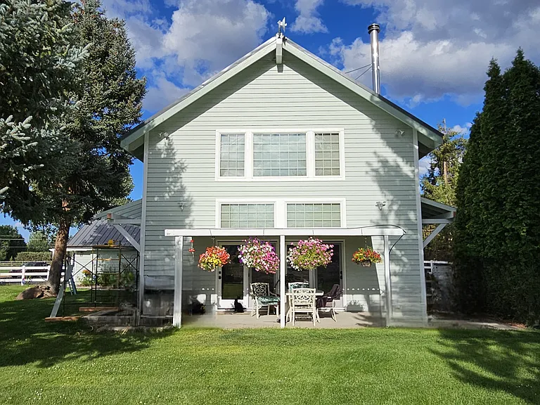 Back patio and lawn