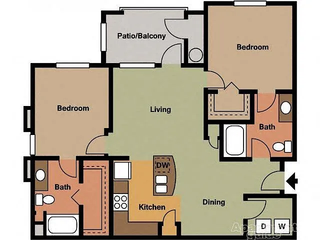 Floor plan Arabian Two Bedroom Two Bathroom