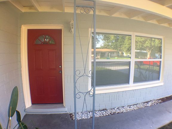 Red entrance door