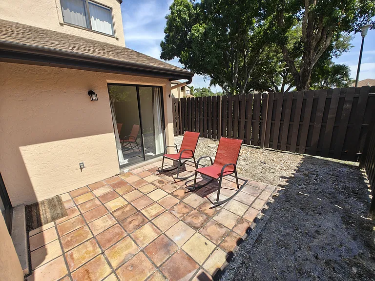 Fenced in patio area