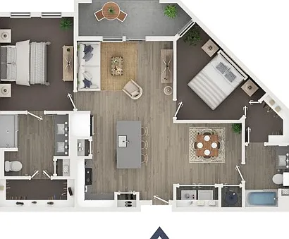 Floor Plan (The Chateau) - 2 Bedroom (B2) The Cypress Floor Plan (The Chateau) - 2 Bedroom (B2) The Cypress