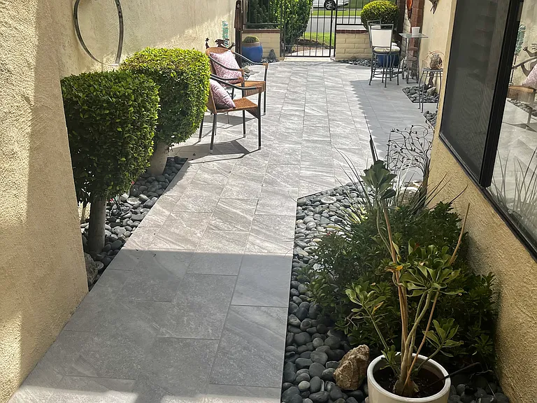 View from front door into the front patio entryway