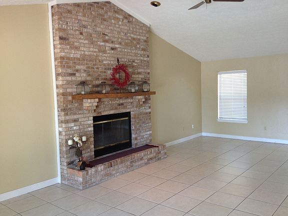 Family Room with brick fireplace