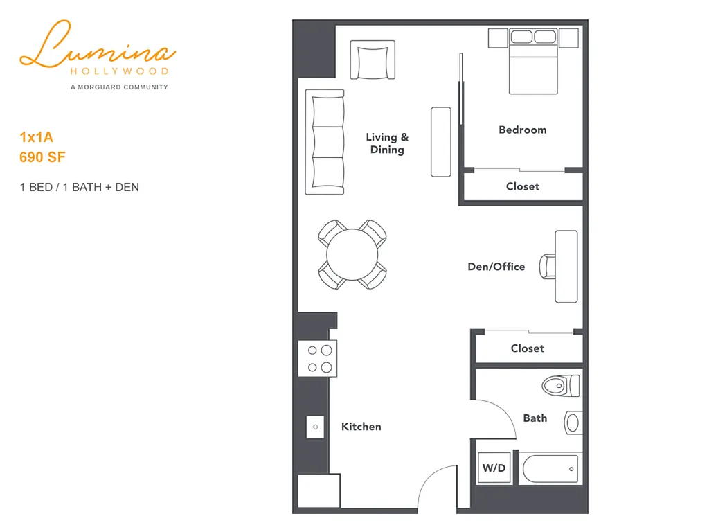 Floor plan 1x1A