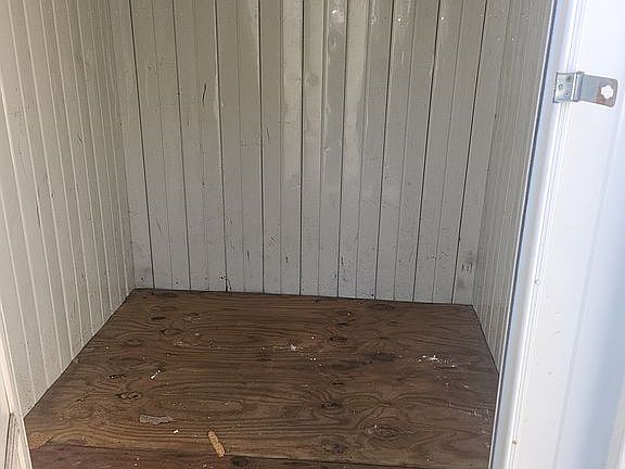 Inside shed