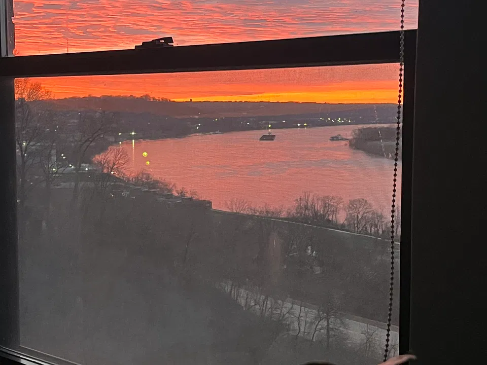 Morning sunrise from living room