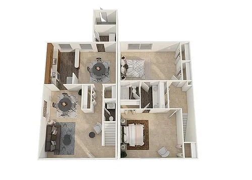 Floor plan Two Bedroom Townhouse