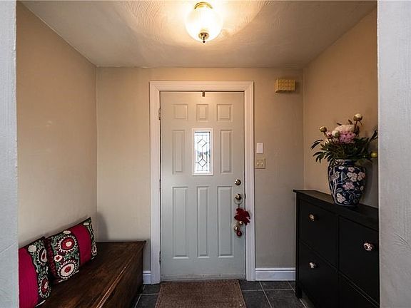Ceramic tile entry.