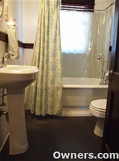 Bathroom with antique cast iron tub