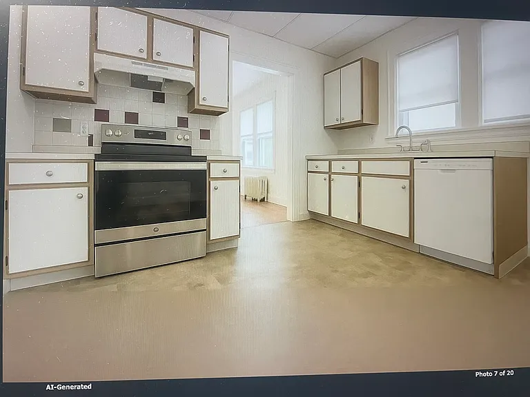 AI enhanced~The apartment is being painted throughout with neutral colors.