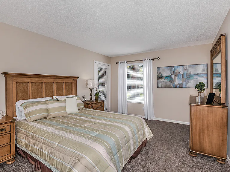Large Primary Bedroom with Plush Carpet