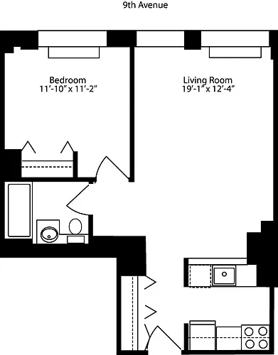 Floor plan Plan N, floors 11-12