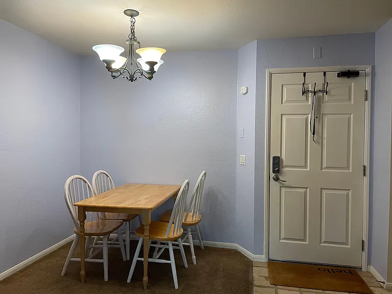 dinning space and door