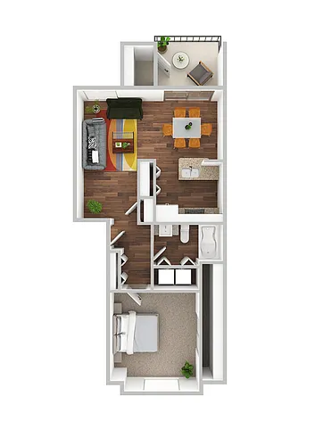 Floor plan One Bed One Bath