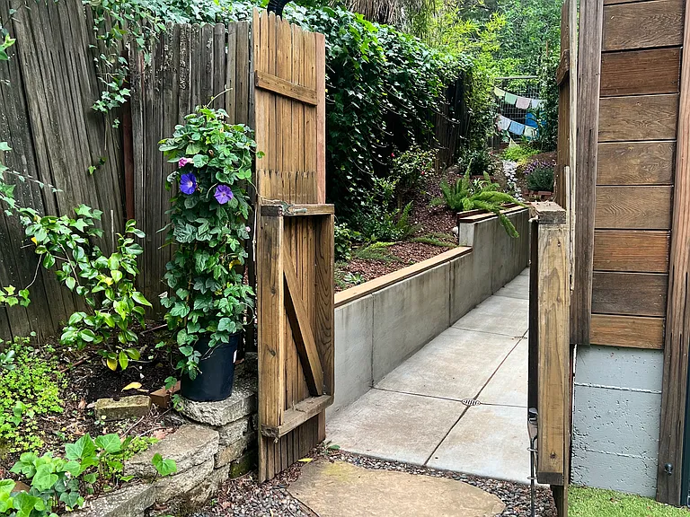 Side yard entrance.