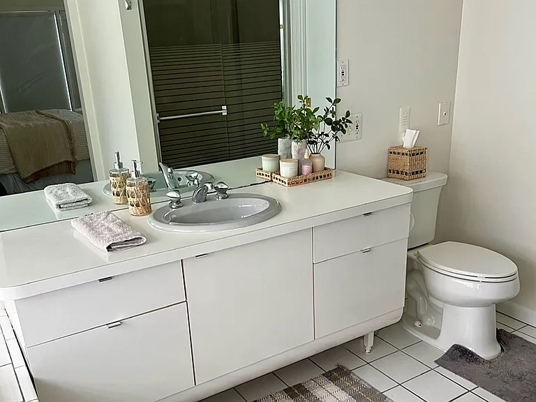 Master bath with jacuzzi tub, shower and walk in closet