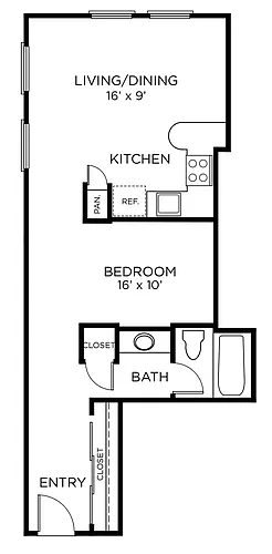 Floor plan A7 - 1X1