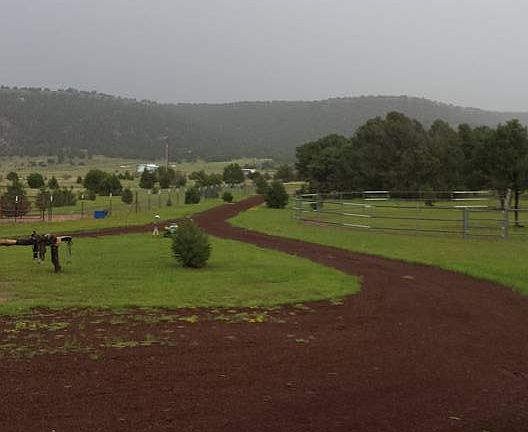 Porch view on a rainy day