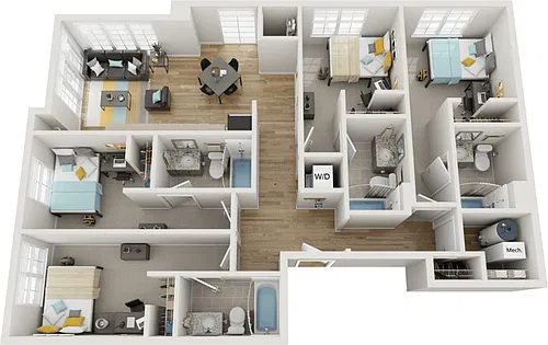 Floor plan 4BR/4BA - D6