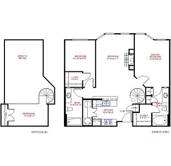 Floor plan Traditional 2x2 1202 SF