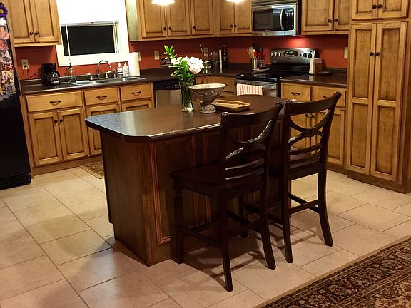 Eat at bar in kitchen