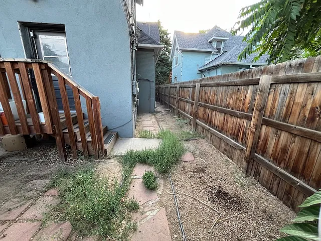 Side yard from gate