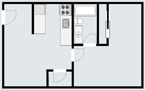 Floor plan 1x1 Cottage