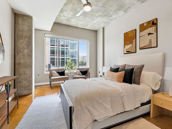 Virtually staged bedroom.